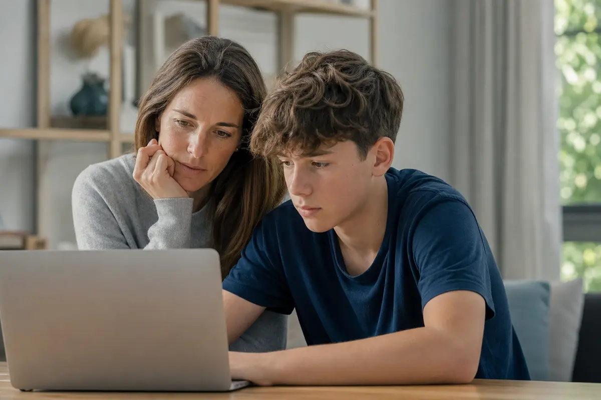 Genitore e adolescente controllano insieme le impostazioni di sicurezza di Discord
